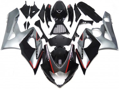 2005-2006 Suzuki GSXR 1000 Motorcycle Fairings - Glossy Black Silver Red Canada
