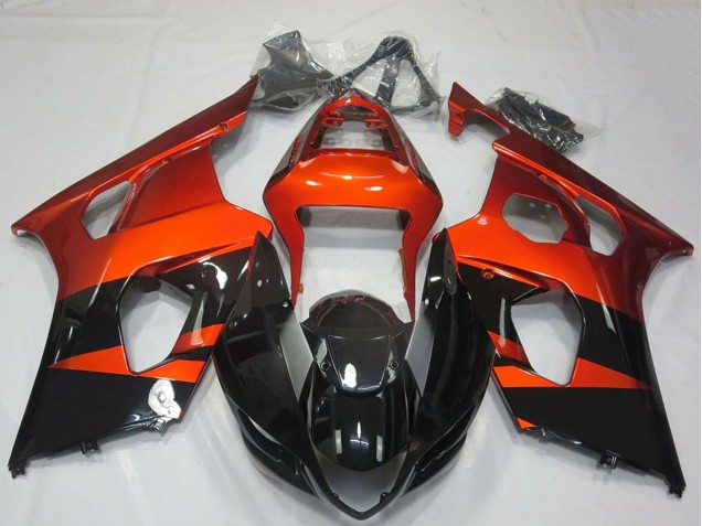 2003-2004 Suzuki GSXR 1000 Motorcycle Fairings - Burnt Orange Glossy Black Canada