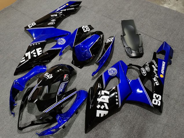 2005-2006 Suzuki GSXR 1000 Motorcycle Fairings - Blue Glossy Black White Canada