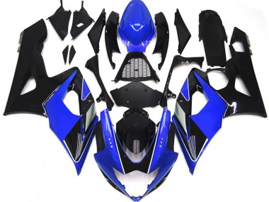 2005-2006 Suzuki GSXR 1000 Motorcycle Fairings - Blue Glossy Black Canada