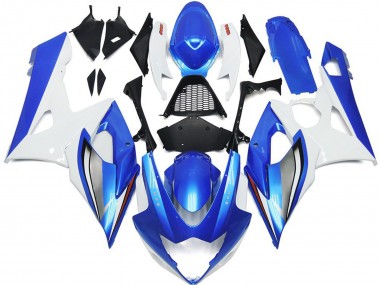2005-2006 Suzuki GSXR 1000 Motorcycle Fairings - White Blue Canada