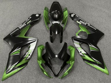 2005-2006 Suzuki GSXR 1000 Motorcycle Fairing - Matte Black Green Canada