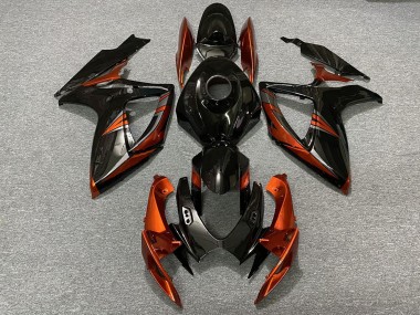 2006-2007 Suzuki GSXR 600 / GSXR 750 Motorcycle Fairings - Glossy Black Orange Canada