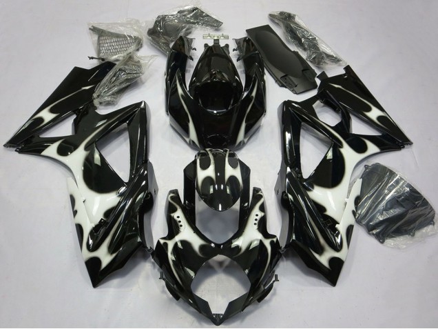 2008-2010 Suzuki GSXR 600 / GSXR 750 Motorcycle Fairings - Glossy Black White Canada