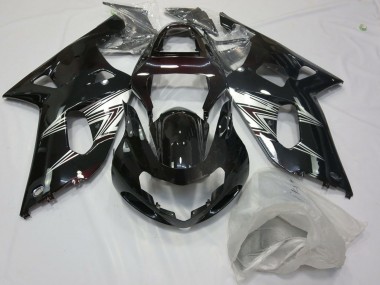 2001-2003 Suzuki GSXR 600 / GSXR 750 Motorcycle Fairings - Glossy Black Silver White Canada