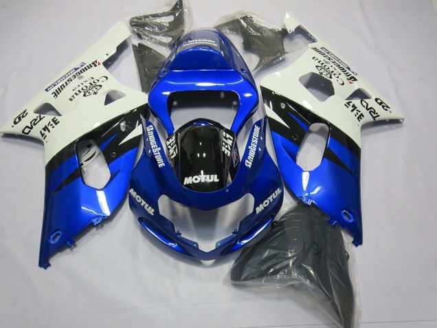 2001-2003 Suzuki GSXR 600 / GSXR 750 Motorcycle Fairings - White Blue Glossy Black Canada