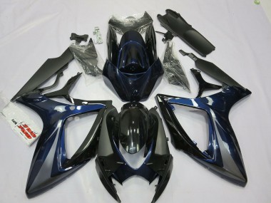 2006-2007 Suzuki GSXR 600 / GSXR 750 Motorcycle Fairings - Blue Grey Black Stripe Canada
