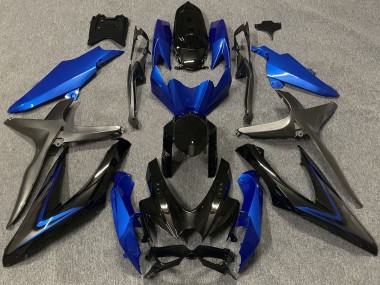 2008-2010 Suzuki GSXR 600 / GSXR 750 Motorcycle Fairings - Blue Grey Glossy Black Canada