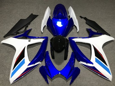 2006-2007 Suzuki GSXR 600 / GSXR 750 Motorcycle Fairing Kits - White Blue Glossy Black Canada