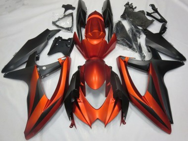 2008-2010 Suzuki GSXR 600 / GSXR 750 Motorcycle Fairings - Burnt Orange Matte Black Canada
