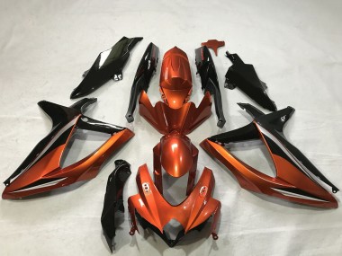 2008-2010 Suzuki GSXR 600 / GSXR 750 Motorcycle Fairings - Burnt Orange Glossy Black Canada