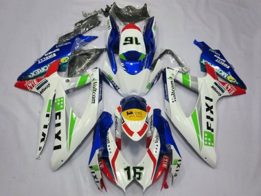 2008-2010 Suzuki GSXR 600 / GSXR 750 Motorcycle Fairings - White Blue Green Yellow Red Fixi 16 Canada