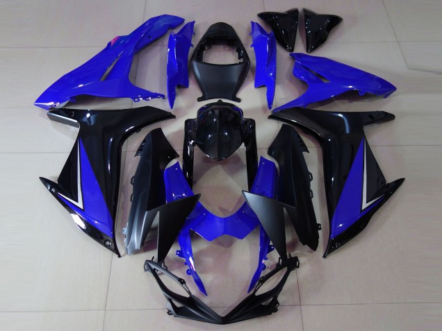 2011-2024 Suzuki GSXR 600 / GSXR 750 Motorcycle Fairings - Blue Glossy Black Canada