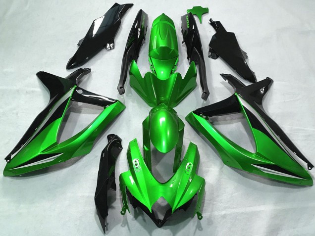 2008-2010 Suzuki GSXR 600 / GSXR 750 Motorcycle Fairings - Green Silver Glossy Black Canada
