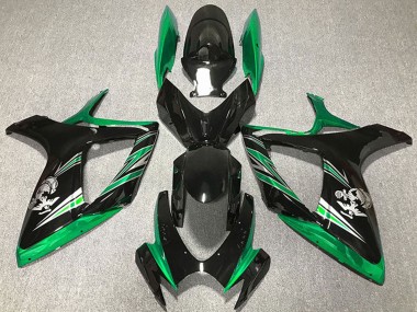 2006-2007 Suzuki GSXR 600 / GSXR 750 Motorcycle Fairings - Green Glossy Black Canada