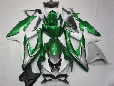 2008-2010 Suzuki GSXR 600 / GSXR 750 Motorcycle Fairings - White Green Silver Glossy Black Canada