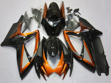 2006-2007 Suzuki GSXR 600 / GSXR 750 Motorcycle Fairings - Orange Glossy Black Matte Black Canada
