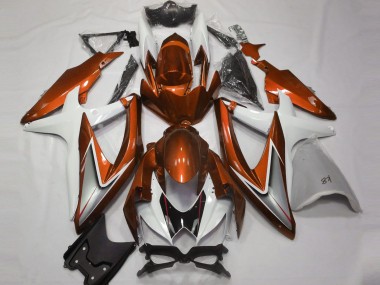 2008-2010 Suzuki GSXR 600 / GSXR 750 Motorcycle Fairings - White Orange Silver Black Canada