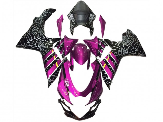 2011-2024 Suzuki GSXR 600 / GSXR 750 Motorcycle Fairings - Pink Black Spider Canada