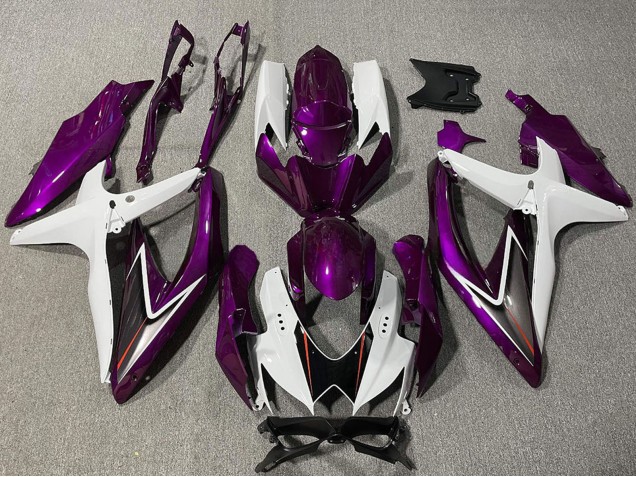2008-2010 Suzuki GSXR 600 / GSXR 750 Motorcycle Fairing - White Purple Black Canada