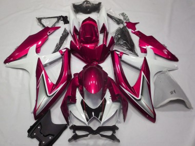 2008-2010 Suzuki GSXR 600 / GSXR 750 Motorcycle Fairings - White Red Silver Black Canada