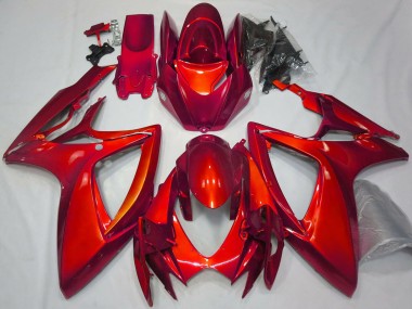 2006-2007 Suzuki GSXR 600 / GSXR 750 Motorcycle Fairings - Glossy Red Plain Canada