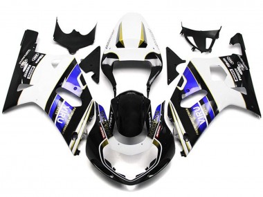 2001-2003 Suzuki GSXR 600 / GSXR 750 Motorcycle Fairings - White Blue Glossy Black Viru Style Canada