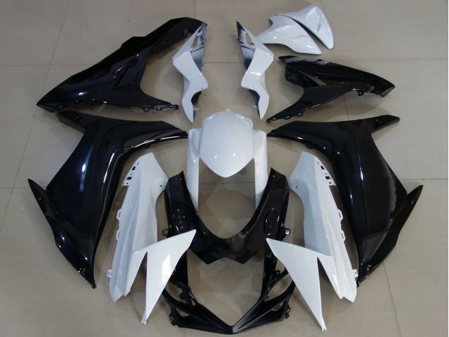 2011-2024 Suzuki GSXR 600 / GSXR 750 Motorcycle Fairings - White Glossy Black Canada