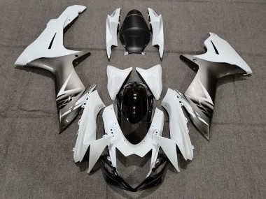 2011-2024 Suzuki GSXR 600 / GSXR 750 Motorcycle Fairings - White Grey Black Canada