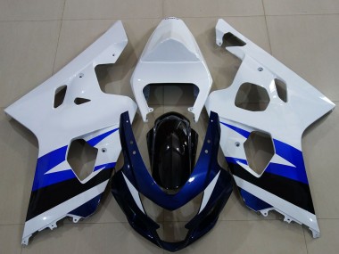 2004-2005 Suzuki GSXR 600 / GSXR 750 Motorcycle Fairing - White Blue Glossy Black Canada