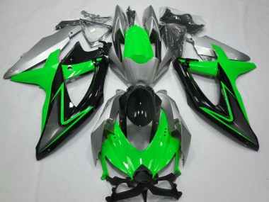 2008-2010 Suzuki GSXR 600 / GSXR 750 Motorcycle Fairings - Silver Green Grey Black Canada