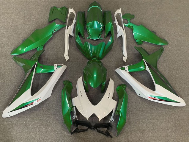 2008-2010 Suzuki GSXR 600 / GSXR 750 Motorcycle Fairings - White Green OEM Style Canada