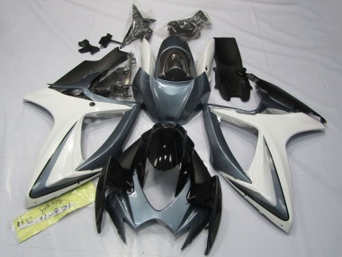 2006-2007 Suzuki GSXR 600 / GSXR 750 Motorcycle Fairings - White Grey Glossy Black Canada