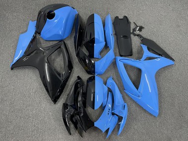 2006-2007 Suzuki GSXR 600 / GSXR 750 Motorcycle Fairings - Glossy Black Blue Split Canada