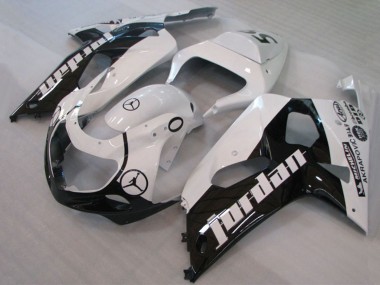 2001-2003 Suzuki GSXR 600 / GSXR 750 Motorcycle Fairings - White Glossy Black Jordan Michelin Canada