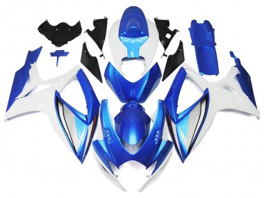 2006-2007 Suzuki GSXR 600 / GSXR 750 Motorcycle Fairings - White Blue OEM Style Canada