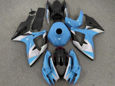 2006-2007 Suzuki GSXR 600 / GSXR 750 Motorcycle Fairings - Light Blue White Glossy Black Canada
