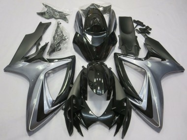 2006-2007 Suzuki GSXR 600 / GSXR 750 Motorcycle Fairings - Silver Glossy Black Matte Black Canada