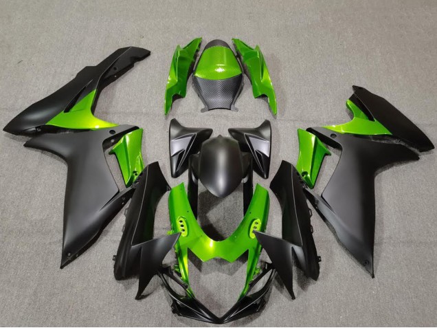 2011-2024 Suzuki GSXR 600 / GSXR 750 Motorcycle Fairings - Green Matte Black Canada