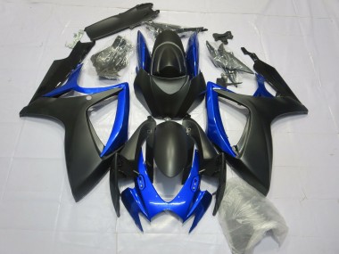 2006-2007 Suzuki GSXR 600 / GSXR 750 Motorcycle Fairings - Matte Black Blue Canada