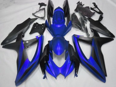 2008-2010 Suzuki GSXR 600 / GSXR 750 Motorcycle Fairings - Blue Matte Black Canada