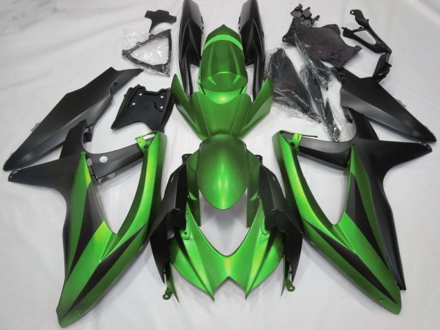 2008-2010 Suzuki GSXR 600 / GSXR 750 Motorcycle Fairings - Green Matte Black Canada