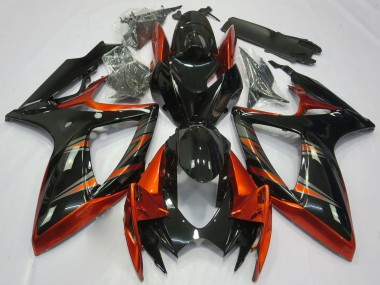2006-2007 Suzuki GSXR 600 / GSXR 750 Motorcycle Fairings - Orange Glossy Black Canada