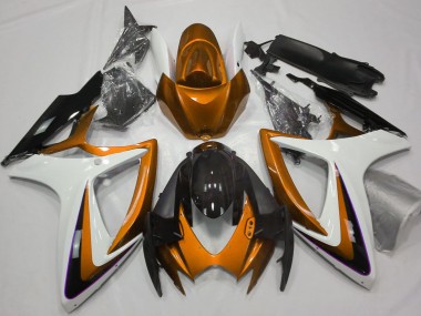 2006-2007 Suzuki GSXR 600 / GSXR 750 Motorcycle Fairings - Orange White Glossy Black Canada