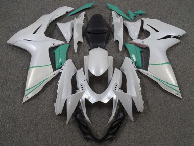 2011-2024 Suzuki GSXR 600 / GSXR 750 Motorcycle Fairings - Pearl White and T Blue Canada