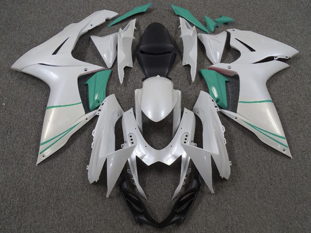 2011-2024 Suzuki GSXR 600 / GSXR 750 Motorcycle Fairings - Pearl White and T Blue Canada