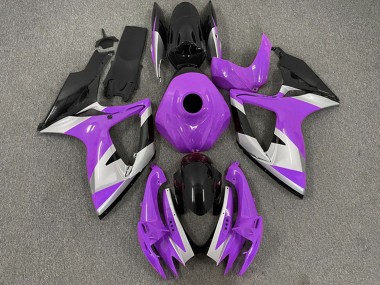 2006-2007 Suzuki GSXR 600 / GSXR 750 Motorcycle Fairings - Purple Silver Glossy Black Canada