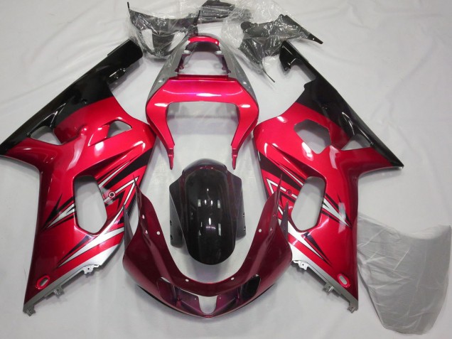 2001-2003 Suzuki GSXR 600 / GSXR 750 Motorcycle Fairings - Red Silver Glossy Black Canada