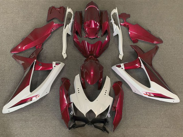 2008-2010 Suzuki GSXR 600 / GSXR 750 Motorcycle Fairings - White Red OEM Style Canada