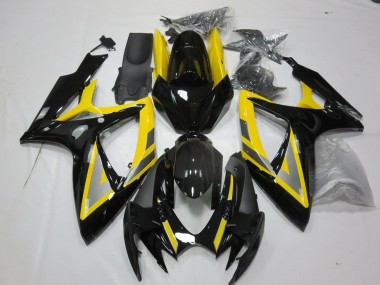2006-2007 Suzuki GSXR 600 / GSXR 750 Motorcycle Fairings - Yellow Silver Glossy Black Canada